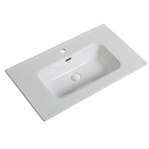 Superior Quality Modern Large Ceramic Topmount Bathroom Sink Faucet Rectangle Widely Used Accessory Drainer Cabinet Basin Type - Product Image 1