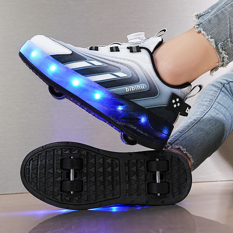 Boys & Girls LED Wheels Skates Shoes Kids 2 Wheels Flash Roller Shoe USB Charges - View #6