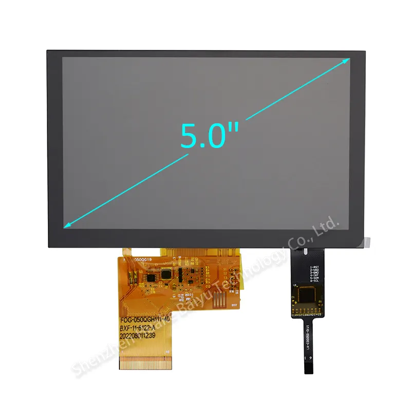 High Quality 5" InnoLux Lcd Panel 800x480 Capacitive Touch Monitor 5 Inch Tft Lcd Touchscreen Display for Industrial HMI Display