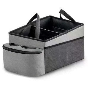MOQ inferior de fábrica, organizador de almacenamiento de asiento de coche, organizador de asiento trasero plegable con asas, portavasos, logotipo personalizado - Product Image 1