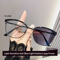 Lunettes de vue photochromiques anti-lumière bleue pour femmes, style punk, monture à motif dragon-phénix, effet amincissant, ultra-légères