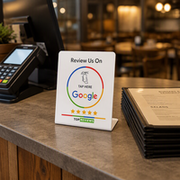 Support de table RFID étanche en PVC acrylique personnalisé 13,56 MHz NTAG215 pour cartes de visite, cartes cadeaux, paiement hôtelier Newbega