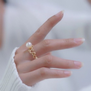 Support de bague en argent S925, accessoires de perles DIY, bague tendance avec perles rondes de 8 à 10 mm, support de bijoux 10505 - Product Image 3