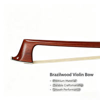 Archet de violon en bois de Brésil style français 4/4, fait main, avec montures en cuivre, forme classique professionnelle Sumu
