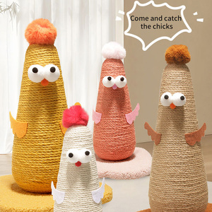 Tempat Panjat Kucing Lucu Bentuk Ayam, Tiang Garukan Kucing dari Sisal, Papan Garukan Kucing - Product Image 3