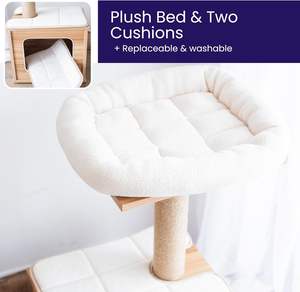 Árbol para Gatos de Madera Maciza de <span class=keywords><strong>Tres</strong></span> Pisos, Torre para Gatos Mini, Apartamento de Lujo para Gatos, Resistente y Fácil de Montar para Gatitos - Product Image 6