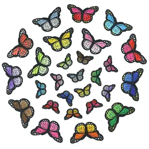 Design Garment Hat Jacket Accessories Butterfly 3D Twill Fabric Embroidered Patches For Clothing