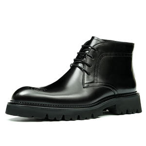 Nouvelles Bottines Homme 2025 en Cuir Véritable Lavable, Fabriquées à la Main par Goodyear, Style Rétro Intemporel, Mode Amekaki, Chaussures de Travail à Lacets - Product Image 5