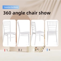 Chaise de Réception de Mariage Chiavari Luxe Blanc Empilable en Plastique pour Événements et Extérieur