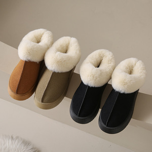 2024 bottes de créateur pour femmes bottes de neige décontractées moelleuses avec semelle épaisse résistant à l'usure sans lacet hauteur cheville <span class=keywords><strong>daim</strong></span> supérieur - Product Image 3