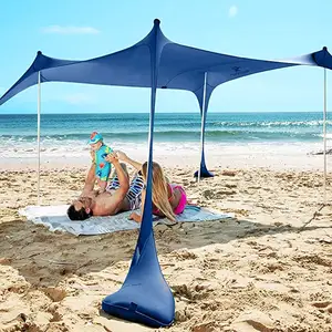 Installation facile Camping Plage Auvent Tente de Plage Ombre Pop Up Abri Solaire Portable Protection Solaire Stable