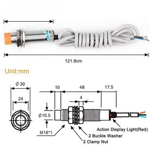 Sensor de Proximidad Inductivo M12 LJ12A3-4-Z/BX NPN NC de 3 Cables, 6V-36V, Interruptor de Detección por Aproximación - Product Image 3