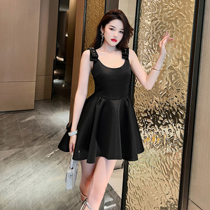 ZYHT 5854 <span class=keywords><strong>Mini</strong></span> <span class=keywords><strong>abito</strong></span> dolce senza maniche con cinturino largo <span class=keywords><strong>arancione</strong></span> estivo Logo personalizzato abiti a vita alta con scollo a v - Product Image 5