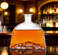 Bouteilles en verre cristallin transparent de haute qualité pour Tequila, Brandy, Whisky, Vin, 500 ml, vides, avec bouchon en liège, logo/couleur personnalisés