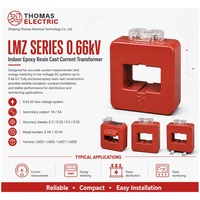 Transformateur de courant en résine époxy pour intérieur LMZ-0.66kV LMZ5/LMZ6/LMZ7/LMZ8, précision 0.2S/0.5, 1A/5A