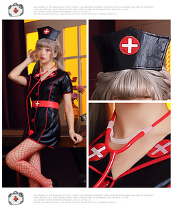 Disfraz de enfermera y médico de Halloween para adultos, disfraz de enfermera de sirvienta oscura, juego de rol, lencería Sexy, disfraz de Cosplay de enfermera traviesa para mujer - Product Image 3