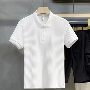 Camicia Minimalista di Alta Qualità a Maniche Corte con Scollo a V per Uomo, Stile Giapponese, Tinta in Capo, Vintage, Vestibilità Regolare - Product Image 6