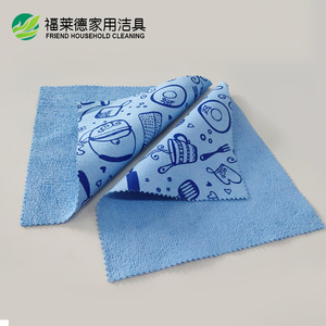 Blue Printed Cleaning <b>Cloth</b> Rectangle Quick <b>Drying</b> Durable For Kitchen Home Use - Product Image 3