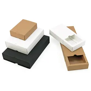 Vente en gros boîte à tiroirs emballage vêtements thé bonbons cosmétiques bijoux chocolat papier kraft petites boîtes cadeaux logos personnalisés