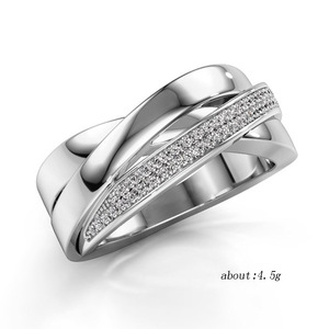Elegante anello a onda incrociata per donna, design scintillante con intarsi, gioielli alla moda per feste - Product Image 5