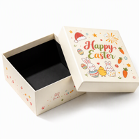 Boîte cadeau rigide à deux pièces sur le thème de Pâques, personnalisée, avec impression de lapin et d'œuf, pour l'emballage des fêtes
