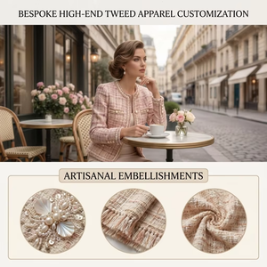 <span class=keywords><strong>Abito</strong></span> in <span class=keywords><strong>Tweed</strong></span> da Donna, Mini <span class=keywords><strong>Abito</strong></span> Rosa in Bouclé a Maniche Corte, Colletto Gioiello, Elegante Outfit da Signora - Product Image 3