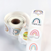 Autocollants personnalisés en vinyle laser holographique découpés à la forme, imperméables, motif licorne arc-en-ciel, cœur, « Merci », décalcomanie cadeau, logo personnalisé