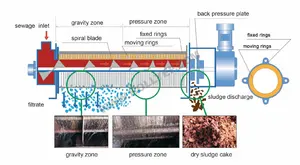 Fully Automatic Volute Dewatering Screw Press For Palm Oil Sludge Treatment