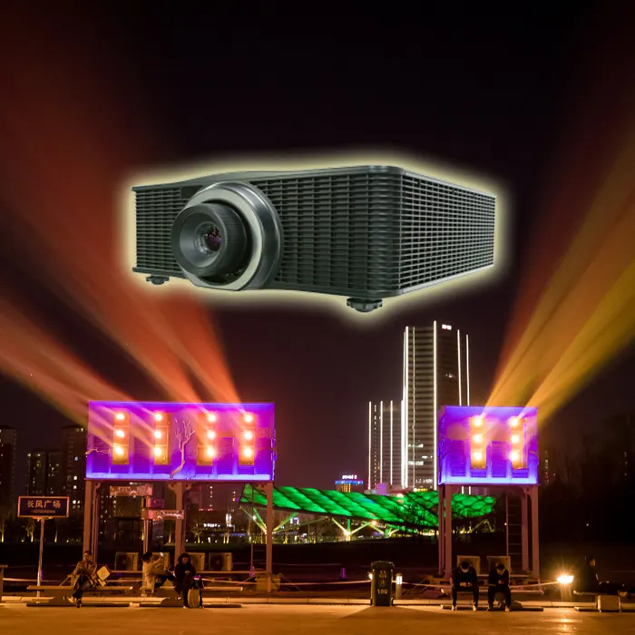 High Power Video 3D DLP 10000 Lumens 5 Years Projecteur Cinema 3D Ready Active Laser Projector For Street Cinemas