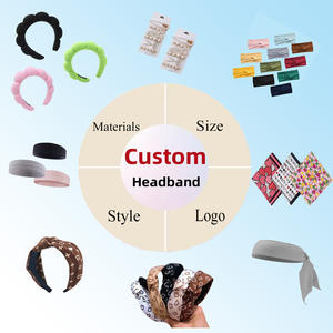 عصابة رأس نسائية جديدة لعام 2024 من القماش الإسفنجي الصلب بألوان موحدة، بأسلوب ياباني وكوري، موديل HUIYI C0018 - Product Image 5