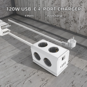 อะแดปเตอร์ชาร์จเร็วแบบพกพา 15W USB-C 4 พอร์ต QC3.0 พร้อมระบบป้องกัน OTP/OVP สำหรับโทรศัพท์มือถือ แล็ปท็อป และกล้องถ่ายรูป สำหรับการเดินทางในยุโรป - Product Image 2