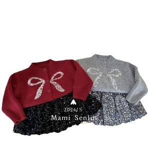Tongxingyuan Girls Winter Sweater Set With Bow Sequin Skirt Thick Cotton Single Breasted Red Gray 2024 - Product Image 5