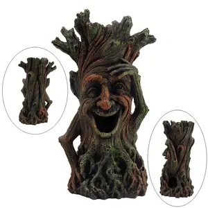 aquarium ornaments resin sinking wood hiding hole aquarium simulation dead wood decoration sphinx tree head