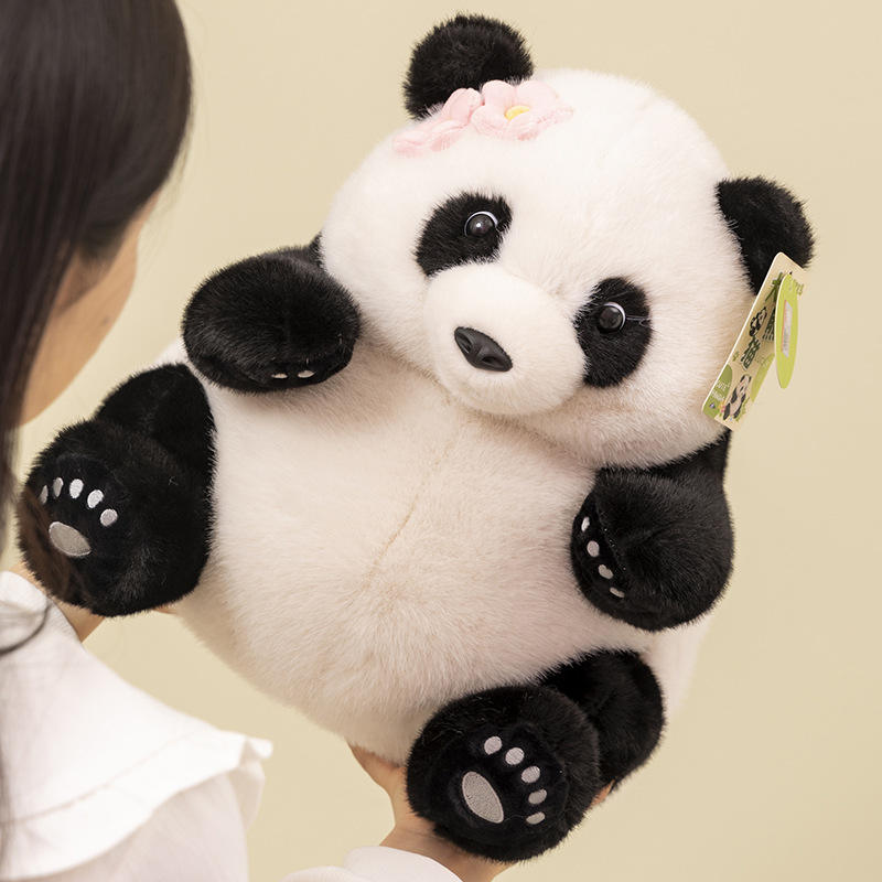 Super Soft Giant Panda Stuffed Animal with Shoulder Bag Stress Relief Gift for Panda Lovers PP Cotton Filled