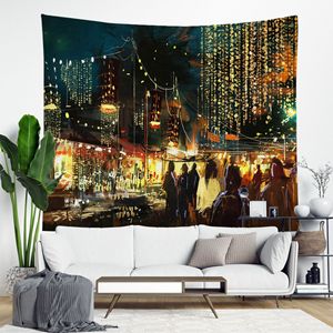 Impression Numérique <span class=keywords><strong>Ville</strong></span> Nordique Paysage de Construction Populaire Décor À La Maison Tenture Murale <span class=keywords><strong>Tapisserie</strong></span> - Product Image 2