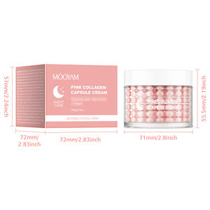 Etiqueta privada OEM <span class=keywords><strong>Pink</strong></span> Collagen Capsule Face Cream con ácido hialurónico y nicotinamida Hidratante 140g MOOYAM Crema facial - Product Image 6