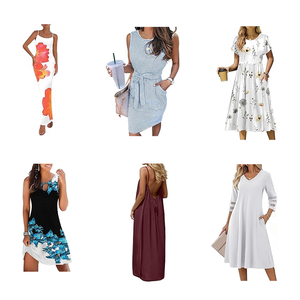 Robes d'été décontractées pour femmes, lot en gros assorti, motifs et couleurs variés sélectionnés aléatoirement, balles d'exportation en entrepôt - Product Image 6