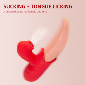 Cupid <span class=keywords><strong>Magic</strong></span> Weiblicher Masturbator mit Zungenleck-Vibrator Massagestab mit Saugfunktion ABS+Silikon AAA-Batterie Sexspielzeug - Product Image 2