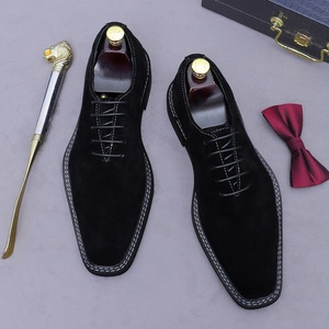 Plus Size Men's British Suede <b>Shoes</b> - Genuine Leather Breathable Oxfords, Frosted Anti-Fur Business Casual Trendy Dress <b>Shoes</b> - Product Image 3