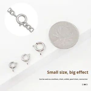 Stock 6-9mm Métal Ressort Fermoir Tête Crochet Cuivre Or Argent Gunmetal Collier Bracelet Connecteur Accessoires Anneau Collier Fermoir - Product Image 2