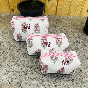 Handmade Cotton Down <b>Zip</b> Makeup Bag Gifts Proposal Cosmetic Bag Women Cosmetic Bags Large Capacity - Product Image 1