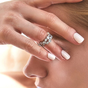 Geometric Round <b>Ring</b> For Women Unique <b>Circle</b> Design Finger Jewelry Daily Fashion Accessory - Product Image 4