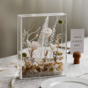 Cadre photo creux DIY, cadre photo décoratif, boîte cadeau pour la Saint-Valentin, boîte à fleurs séchées, boîte transparente en acrylique - Product Image 2