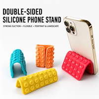 Support de téléphone à ventouse en silicone double face, pliable et flexible, antidérapant, pour surface lisse, mains libres