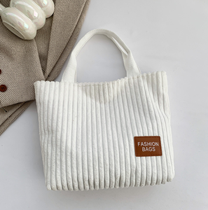 Sacs à bandoulière promotionnels réutilisables pour femmes 2026 – Sacs fourre-tout colorés en <span class=keywords><strong>velours</strong></span> côtelé avec logo personnalisé – Sacs à main de shopping pour femmes - Product Image 6