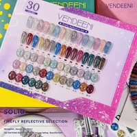 VENDEENI – Kit de vernis gel platine 30 couleurs, super brillant, réfléchissant, à paillettes, UV LED, à retirer par trempage, pour manucure en salon