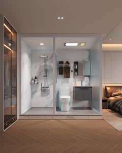 Salle de bain intégrée préfabriquée XiLeideng, salle de douche complète avec toilettes et ensemble de douche, cabine de douche modulaire, unité de salle de bain préfabriquée - Product Image 1