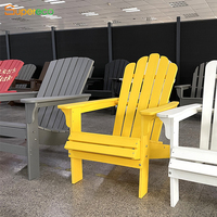 Chaise Adirondack Moderne Aspect Bois HDPE Grande Conception Pliante Repose-jambes Porte-gobelet Chaise de Jardin Extérieur pour Cuisine Scolaire Vente en Gros