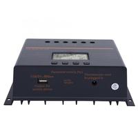 40A 50A 60A 80A Contrôleur de charge solaire Écran LCD Panneau PV Chargeur de batterie Régulateur 12V 24V USB PWM Controller
