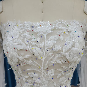 ชุดเดรสแต่งงานผ้าลายลูกไม้เปิดไหล่สำหรับ LSSM007 Jancember - Product Image 4